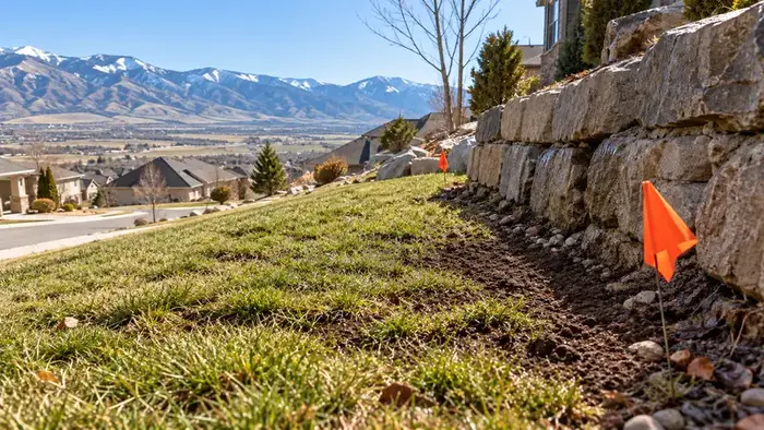 Dry repaired hillside service line after work