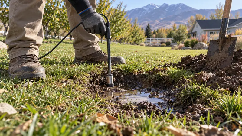 Wet orchard-edge main line area before detection