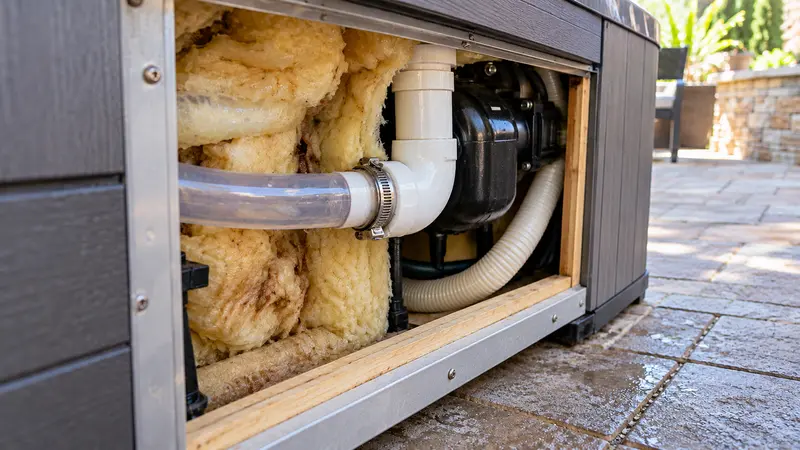 Dry replacement spa hose connection after repair