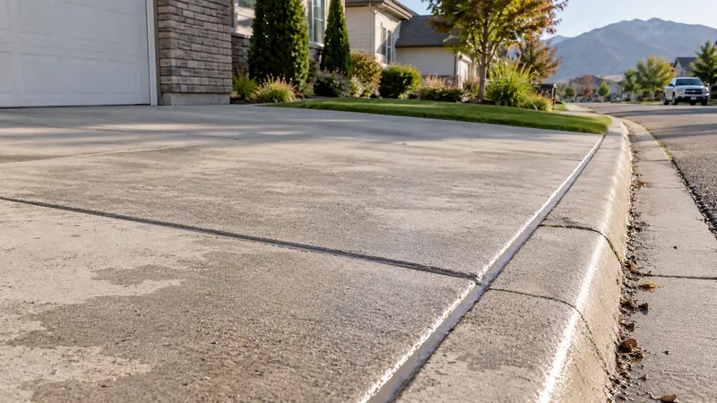 Dry repaired service connection beside the driveway