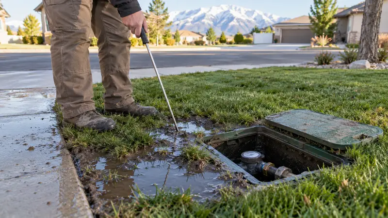 Flooded meter area before main water line detection