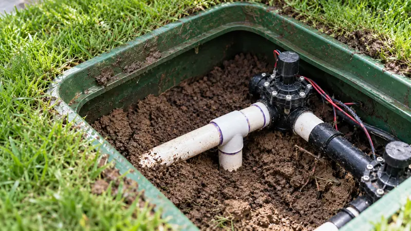 Dry valve box after cracked fitting replacement